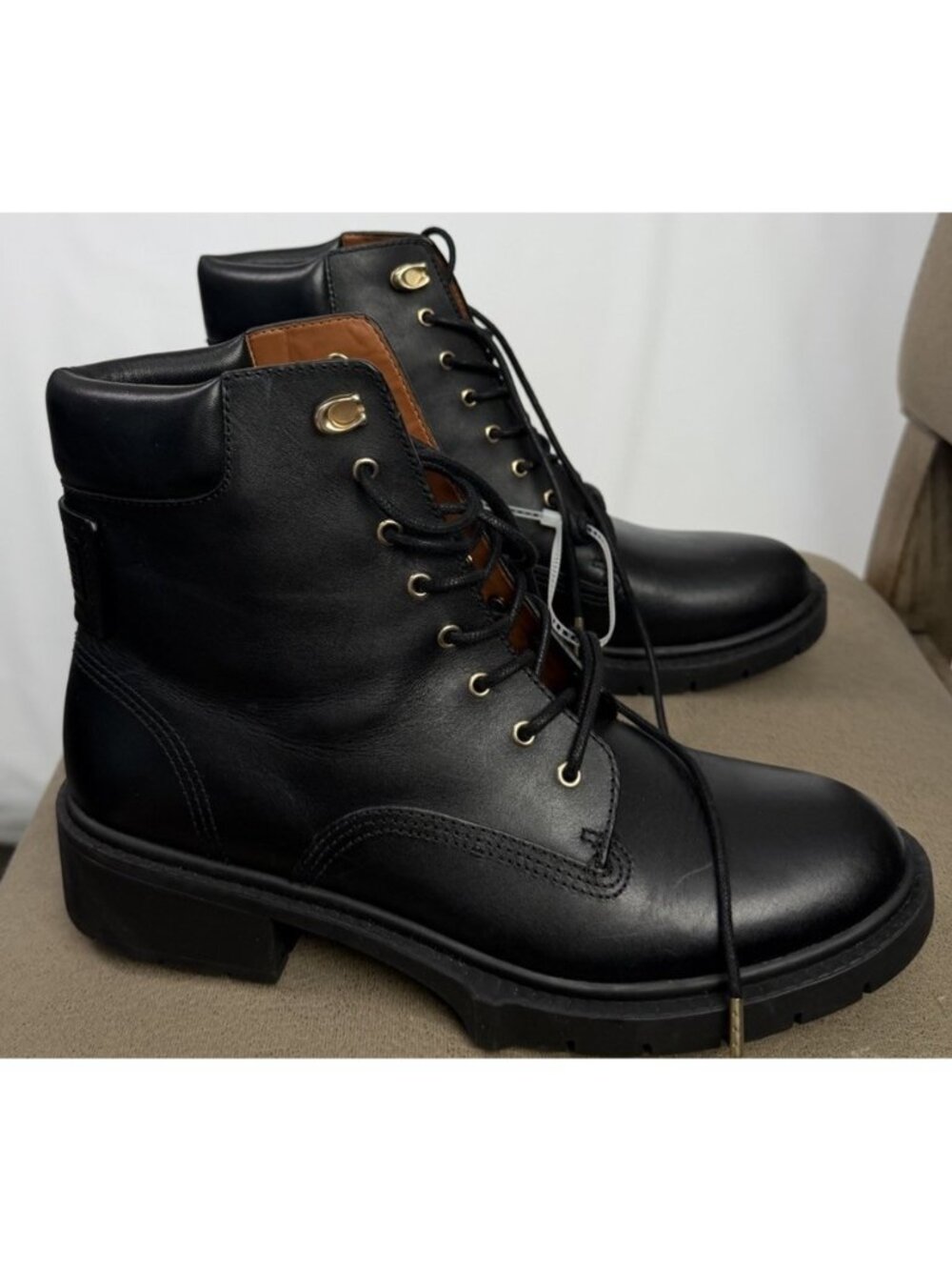 Coach Lorimer Womens Ankle Boots Supple Black Leather EU40/US9.5B